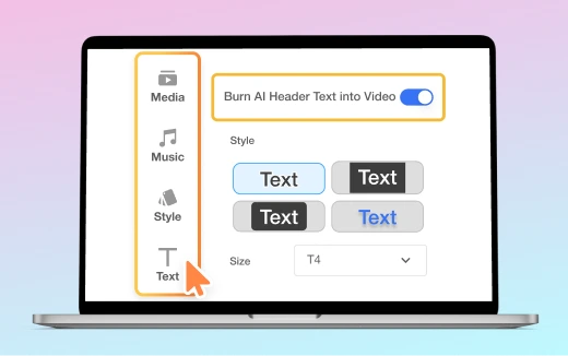 Visla video editor showing text annotation tools for adding and customizing text overlays in videos.